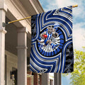 North Melbourne Kangaroos Garden Flag Indigenous Monochrome Dot Art Mascot Style