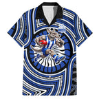 North Melbourne Kangaroos Hawaiian Shirt Indigenous Monochrome Dot Art Mascot Style