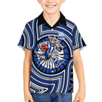 North Melbourne Kangaroos Hawaiian Shirt Indigenous Monochrome Dot Art Mascot Style