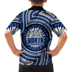 North Melbourne Kangaroos Hawaiian Shirt Indigenous Monochrome Dot Art Mascot Style