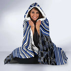 North Melbourne Kangaroos Hooded Blanket Indigenous Monochrome Dot Art Mascot Style