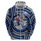 North Melbourne Kangaroos Hoodie Indigenous Monochrome Dot Art Mascot Style
