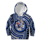 North Melbourne Kangaroos Kid Hoodie Indigenous Monochrome Dot Art Mascot Style