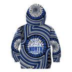 North Melbourne Kangaroos Kid Hoodie Indigenous Monochrome Dot Art Mascot Style