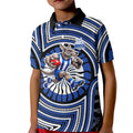 North Melbourne Kangaroos Kid Polo Shirt Indigenous Monochrome Dot Art Mascot Style