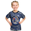 North Melbourne Kangaroos Kid T Shirt Indigenous Monochrome Dot Art Mascot Style