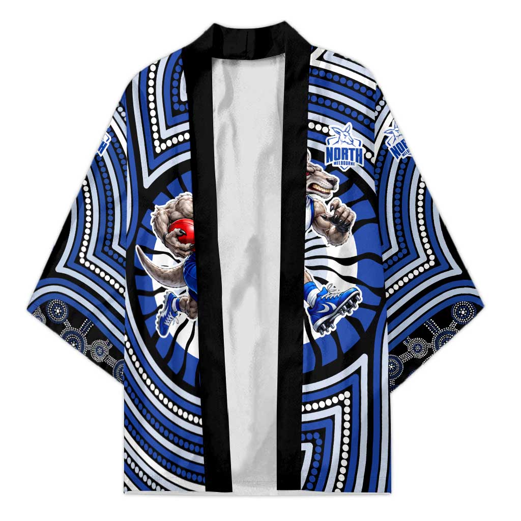 North Melbourne Kangaroos Kimono Indigenous Monochrome Dot Art Mascot Style