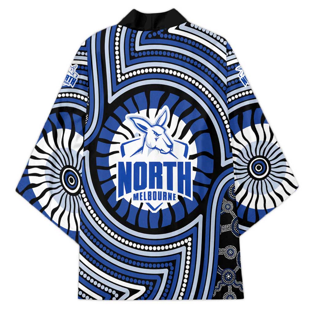 North Melbourne Kangaroos Kimono Indigenous Monochrome Dot Art Mascot Style