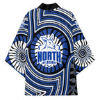 North Melbourne Kangaroos Kimono Indigenous Monochrome Dot Art Mascot Style