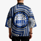 North Melbourne Kangaroos Kimono Indigenous Monochrome Dot Art Mascot Style
