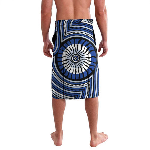 North Melbourne Kangaroos Lavalava Indigenous Monochrome Dot Art Mascot Style