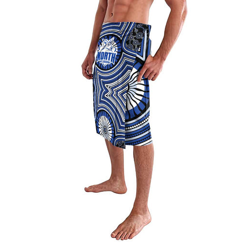 North Melbourne Kangaroos Lavalava Indigenous Monochrome Dot Art Mascot Style