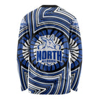 North Melbourne Kangaroos Long Sleeve Shirt Indigenous Monochrome Dot Art Mascot Style