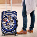 North Melbourne Kangaroos Luggage Cover Indigenous Monochrome Dot Art Mascot Style