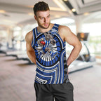 North Melbourne Kangaroos Men Tank Top Indigenous Monochrome Dot Art Mascot Style