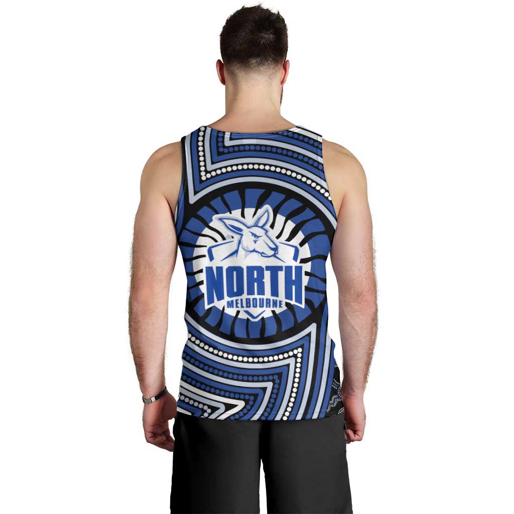 North Melbourne Kangaroos Men Tank Top Indigenous Monochrome Dot Art Mascot Style