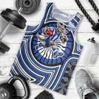 North Melbourne Kangaroos Men Tank Top Indigenous Monochrome Dot Art Mascot Style