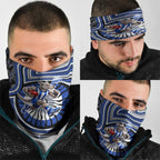 North Melbourne Kangaroos Neck Gaiter Indigenous Monochrome Dot Art Mascot Style