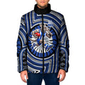 North Melbourne Kangaroos Padded Jacket Indigenous Monochrome Dot Art Mascot Style