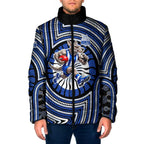 North Melbourne Kangaroos Padded Jacket Indigenous Monochrome Dot Art Mascot Style