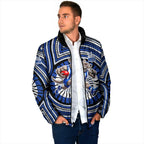 North Melbourne Kangaroos Padded Jacket Indigenous Monochrome Dot Art Mascot Style