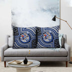 North Melbourne Kangaroos Pillow Cover Indigenous Monochrome Dot Art Mascot Style