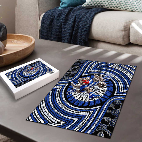 North Melbourne Kangaroos Puzzle Indigenous Monochrome Dot Art Mascot Style