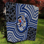 North Melbourne Kangaroos Quilt Indigenous Monochrome Dot Art Mascot Style