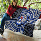 North Melbourne Kangaroos Quilt Indigenous Monochrome Dot Art Mascot Style