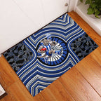 North Melbourne Kangaroos Rubber Doormat Indigenous Monochrome Dot Art Mascot Style