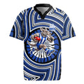 North Melbourne Kangaroos Rugby Jersey Indigenous Monochrome Dot Art Mascot Style