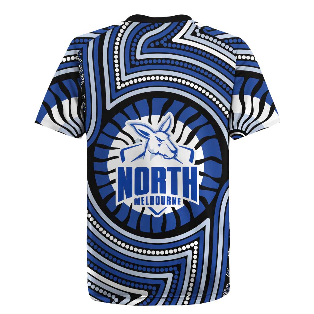 North Melbourne Kangaroos Rugby Jersey Indigenous Monochrome Dot Art Mascot Style