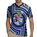 North Melbourne Kangaroos Rugby Jersey Indigenous Monochrome Dot Art Mascot Style