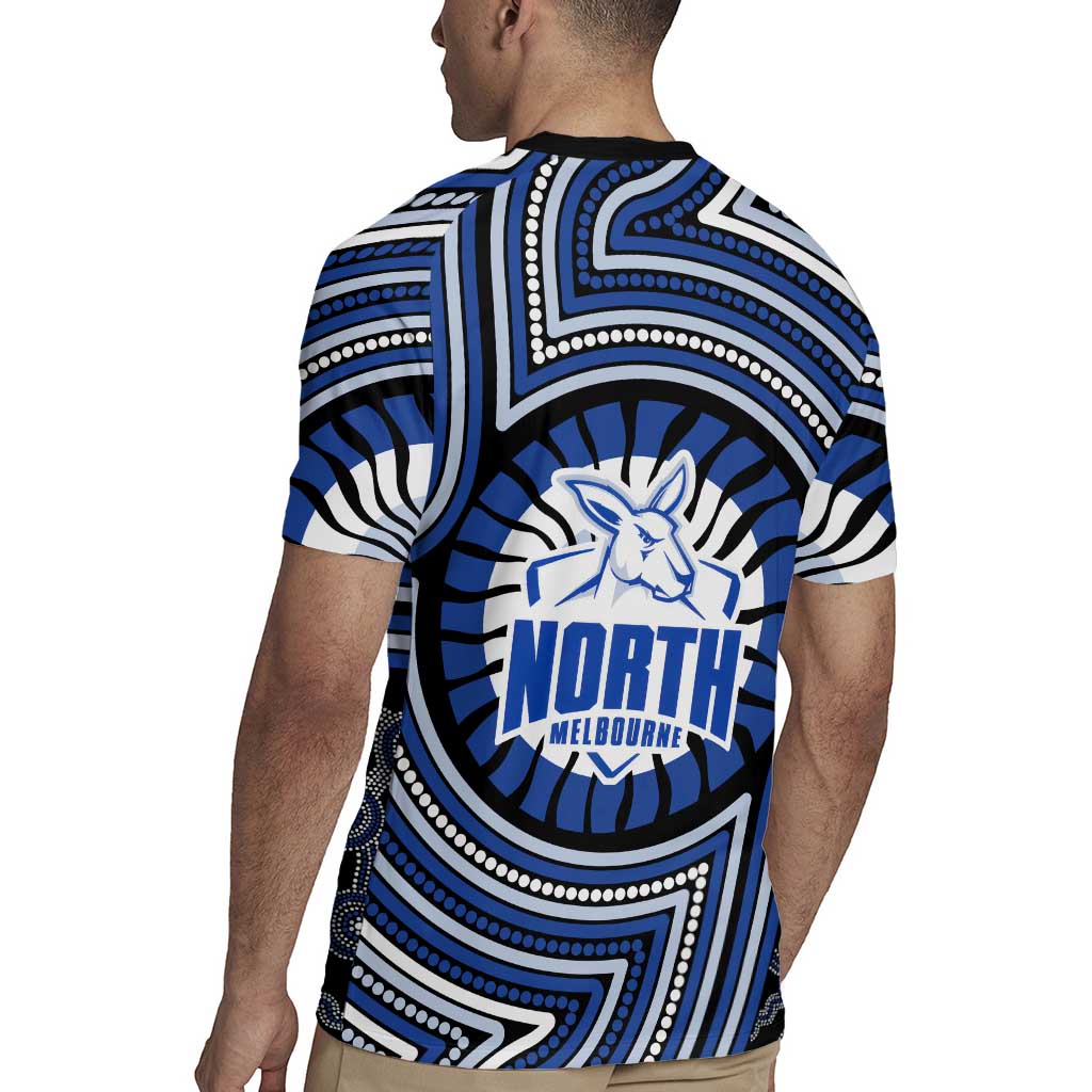 North Melbourne Kangaroos Rugby Jersey Indigenous Monochrome Dot Art Mascot Style