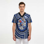 North Melbourne Kangaroos Scrub Top Indigenous Monochrome Dot Art Mascot Style