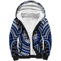 North Melbourne Kangaroos Sherpa Hoodie Indigenous Monochrome Dot Art Mascot Style