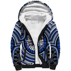 North Melbourne Kangaroos Sherpa Hoodie Indigenous Monochrome Dot Art Mascot Style