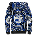 North Melbourne Kangaroos Sherpa Hoodie Indigenous Monochrome Dot Art Mascot Style
