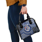 North Melbourne Kangaroos Shoulder Handbag Indigenous Monochrome Dot Art Mascot Style