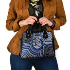 North Melbourne Kangaroos Shoulder Handbag Indigenous Monochrome Dot Art Mascot Style