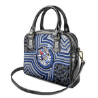 North Melbourne Kangaroos Shoulder Handbag Indigenous Monochrome Dot Art Mascot Style