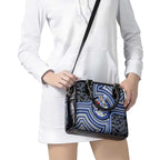 North Melbourne Kangaroos Shoulder Handbag Indigenous Monochrome Dot Art Mascot Style