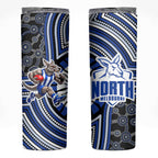 North Melbourne Kangaroos Skinny Tumbler Indigenous Monochrome Dot Art Mascot Style