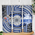 North Melbourne Kangaroos Skinny Tumbler Indigenous Monochrome Dot Art Mascot Style