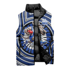 North Melbourne Kangaroos Sleeveless Puffer Jacket Indigenous Monochrome Dot Art Mascot Style