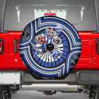 North Melbourne Kangaroos Spare Tire Cover Indigenous Monochrome Dot Art Mascot Style