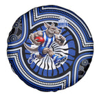 North Melbourne Kangaroos Spare Tire Cover Indigenous Monochrome Dot Art Mascot Style