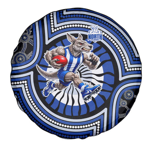 North Melbourne Kangaroos Spare Tire Cover Indigenous Monochrome Dot Art Mascot Style