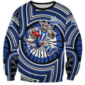 North Melbourne Kangaroos Sweatshirt Indigenous Monochrome Dot Art Mascot Style