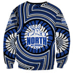 North Melbourne Kangaroos Sweatshirt Indigenous Monochrome Dot Art Mascot Style